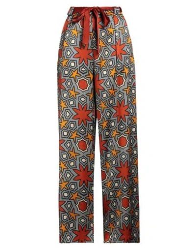 Niū Woman Pants Grey Size L Silk, Elastane, Cotton