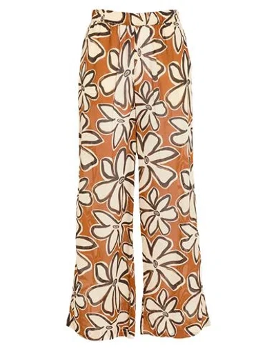 Niū Woman Pants Ivory Size L Cotton In Multi