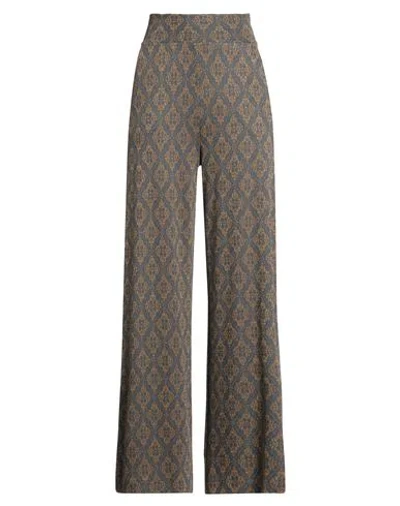 Niū Woman Pants Lead Size Xl Viscose, Polyimide, Metallic Fiber, Elastane In Brown