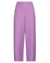 Niū Woman Pants Light Purple Size L Polyester, Cotton