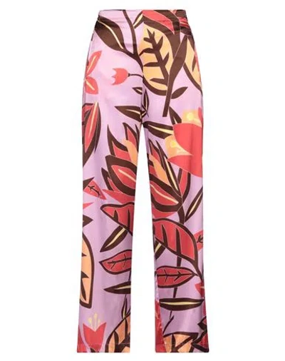 Niū Woman Pants Light Purple Size M Silk, Elastane