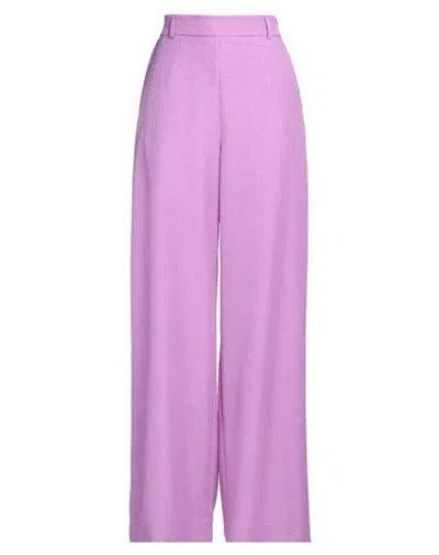 Niū Woman Pants Mauve Size M Polyester In Purple