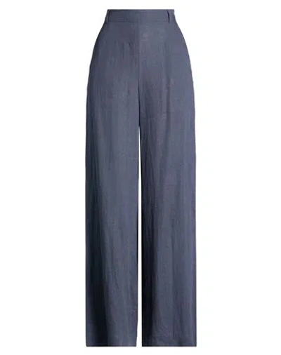 Niū Woman Pants Midnight Blue Size L Linen