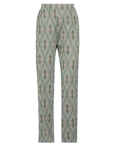 Niū Woman Pants Military Green Size M Viscose, Polyamide, Metallic Fiber, Elastane