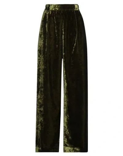 Niū Woman Pants Military Green Size M Acetate, Polyester