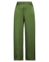 Niū Woman Pants Military Green Size Xl Acetate, Silk In Green