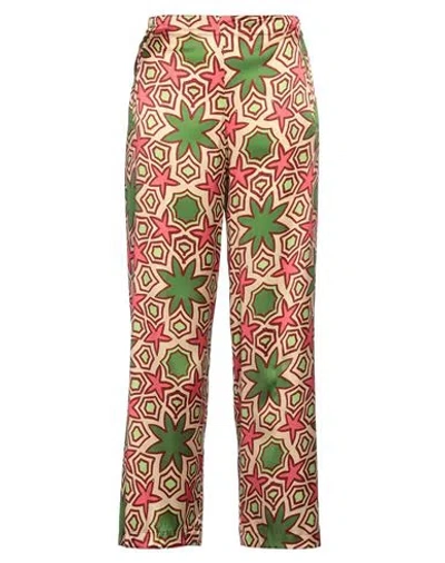 Niū Woman Pants Military Green Size Xl Silk, Elastane, Cotton