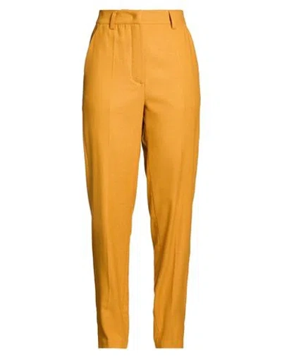 Niū Woman Pants Mustard Size S Polyester, Viscose, Wool, Elastane In Yellow