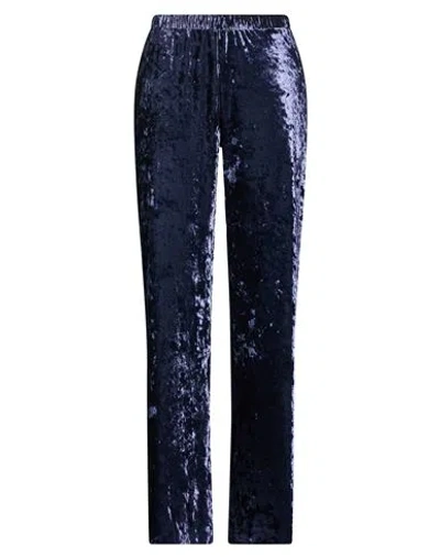 Niū Woman Pants Navy Size M Polyester, Elastane In Blue