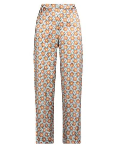 Niū Woman Pants Orange Size S Silk, Elastane