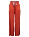 Niū Woman Pants Rust Size L Acetate, Silk, Cotton In Red