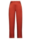 Niū Woman Pants Rust Size L Acetate, Silk In Red