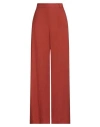 Niū Woman Pants Rust Size Xl Linen In Red