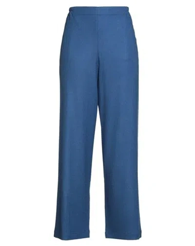 Niū Woman Pants Slate Blue Size L Polyester, Viscose, Wool, Elastane