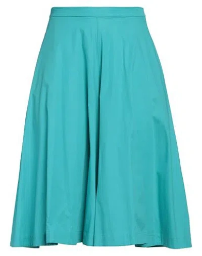 Niū Woman Pants Turquoise Size L Cotton, Elastane In Blue
