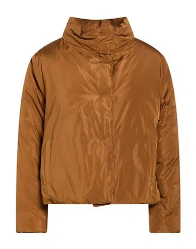 Niū Woman Puffer Camel Size L Polyester In Brown