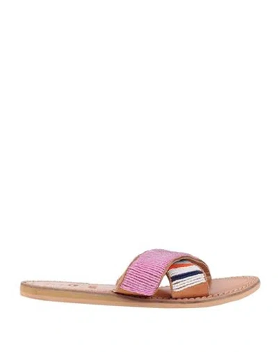 Niū Woman Sandals Pink Size 8 Leather, Rubber, Resin