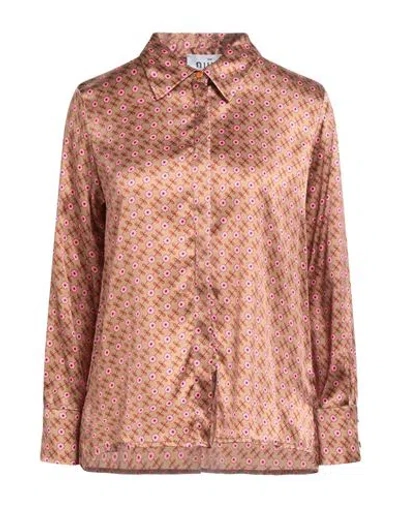 Niū Woman Shirt Camel Size Xl Silk, Elastane In Pink
