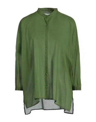 Niū Woman Shirt Green Size Xl Cotton In Green