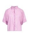 Niū Woman Shirt Mauve Size L Cotton In Purple