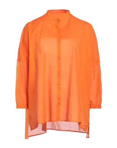 Niū Woman Shirt Orange Size M Cotton In Orange