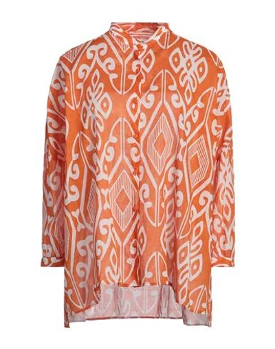 Niū Woman Shirt Orange Size Xl Cotton