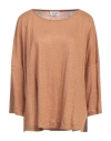 Niū Woman Sweater Camel Size L Linen In Beige