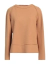 Niū Woman Sweater Camel Size M Virgin Wool, Polyamide In Beige