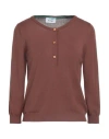 Niū Woman Sweater Chocolate Brown Size L Viscose, Polyester