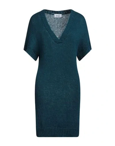NIŪ NIŪ WOMAN SWEATER DEEP TEAL SIZE S ACRYLIC, POLYAMIDE, ALPACA WOOL, VISCOSE, POLYESTER