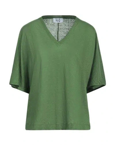 Niū Woman Sweater Green Size L Linen