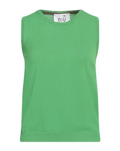 Niū Woman Sweater Green Size Xl Viscose, Polyester