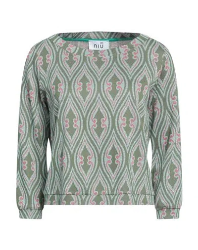 Niū Woman Sweater Military Green Size L Viscose, Polyamide, Metallic Fiber, Elastane