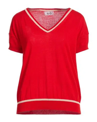 Niū Woman Sweater Red Size Xl Cotton