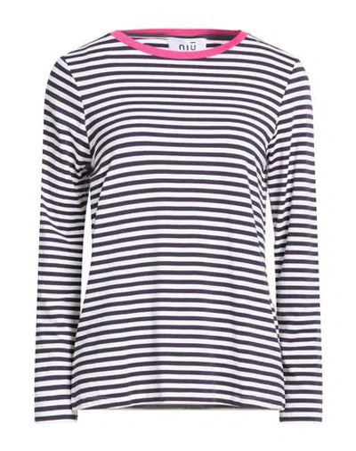 Niū Woman T-shirt Blue Size M Viscose, Elastane
