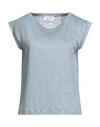 Niū Woman T-shirt Light Blue Size M Linen