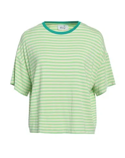 Niū Woman T-shirt Lime Green Size S Viscose, Elastane