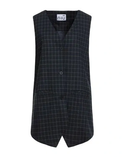 Niū Woman Tailored Vest Midnight Blue Size Xs Viscose, Polyester, Wool, Elastane