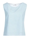 Niū Woman Top Azure Size L Cotton In Blue