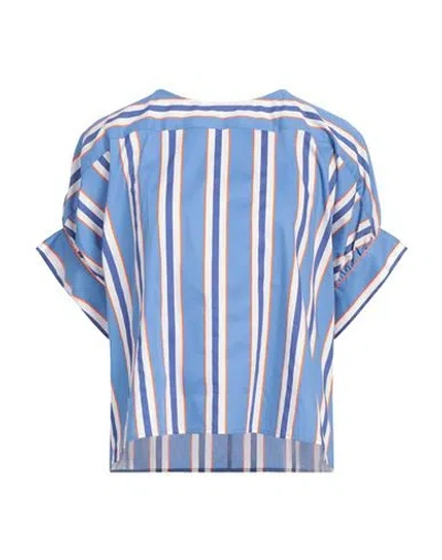 Niū Woman Top Azure Size M Cotton, Elastane In Blue