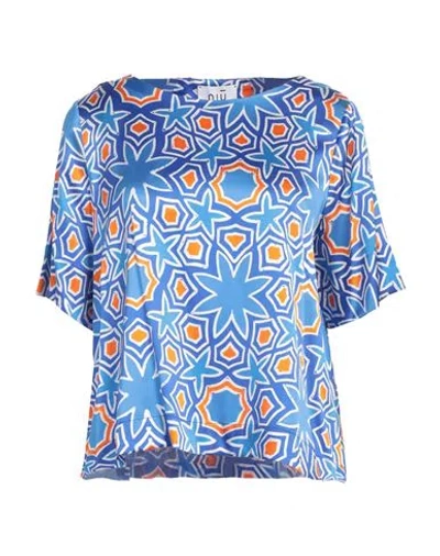 Niū Woman Top Azure Size Xs Silk, Elastane In Blue