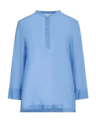 Niū Woman Top Azure Size M Cotton In Blue