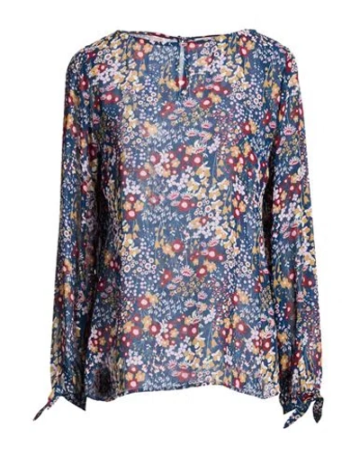 Niū Woman Top Blue Size S Viscose In Multi