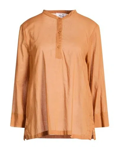 Niū Woman Top Camel Size L Cotton In Brown