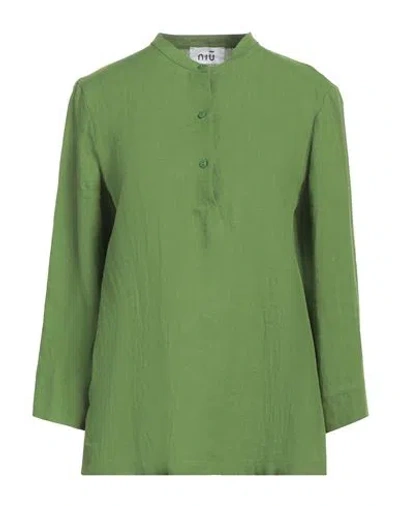 Niū Woman Top Green Size S Linen