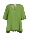 Niū Woman Top Green Size Xl Linen