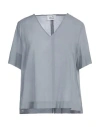 Niū Woman Top Grey Size L Cotton In Grey