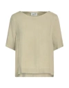Niū Woman Top Khaki Size L Linen In Beige