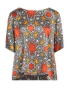 Niū Woman Top Lead Size L Silk, Elastane In Grey