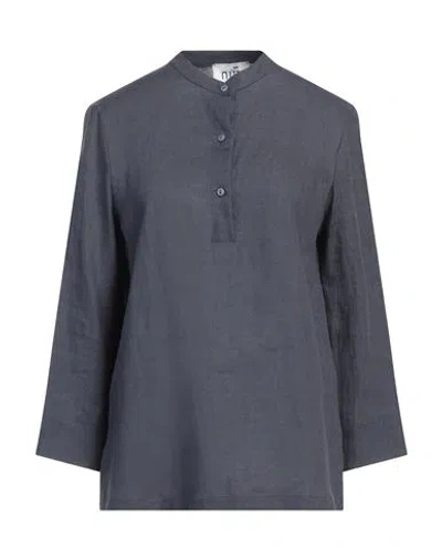 Niū Woman Top Navy Size S Linen In Navy